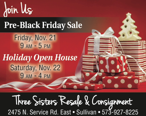 Three Sisters: Pre-Black Friday Sale & Holiday Open House